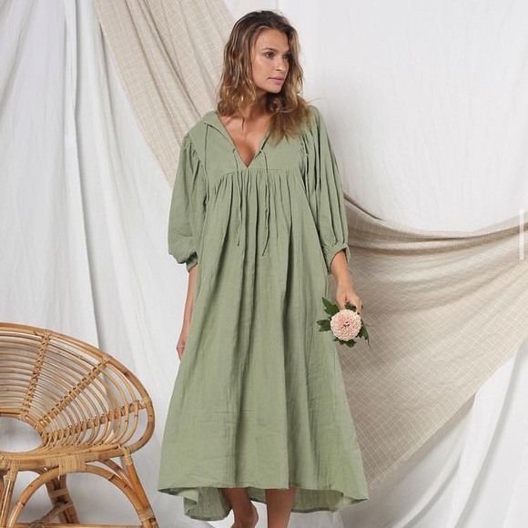 Opia clover olive green maxi dress size xl - Picture 5 of 8